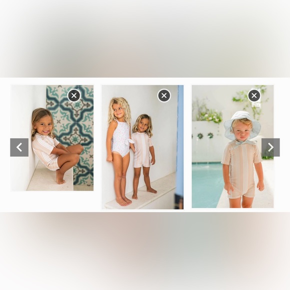 Minnow unisex cafe stripe rashguard one piece - size 2T - Picture 4 of 4